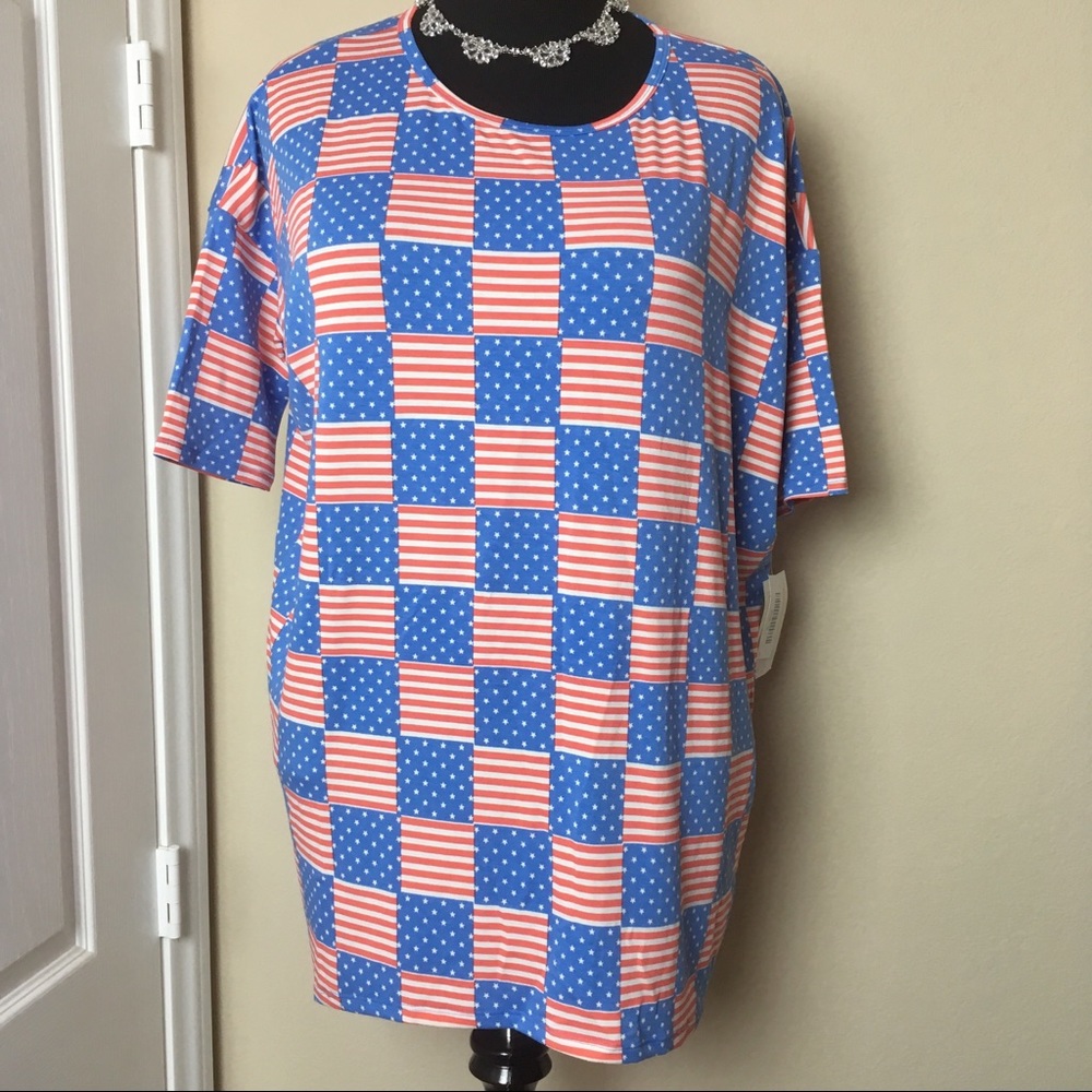 NWT LuLaRoe AMERICANA Irma Tunic Top